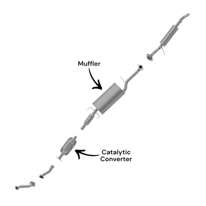 Mercury Mariner 2.5L (Non-Hybrid) (2009-2011) Catalytic Converter and Muffler with Resonator