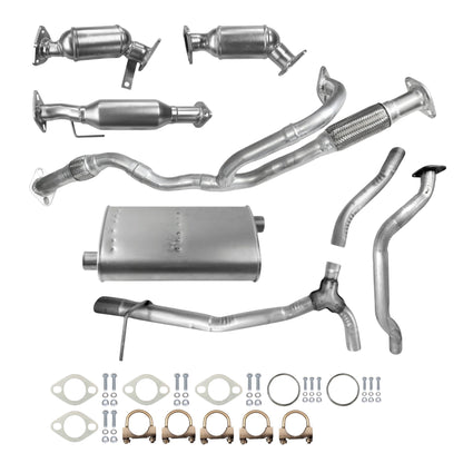 GMC Acadia Limited 3.6L (2017) Front Left, Front Right & Rear Catalytic Converters, Front Y-Pipe With Flex, Middle Pipe, Middle Muffler & Rear Y-Pipe