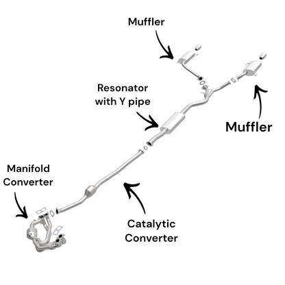 Subaru Legacy 2.5L (2006-2009) (Non-Turbo) Manifold Converter, Catalytic Converter, Resonator with Y-Pipe and Mufflers