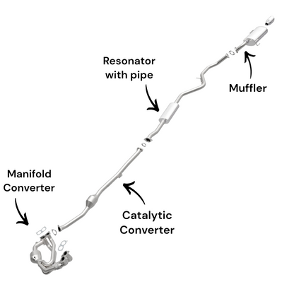 Subaru Legacy 2.5L (2013-2014) (Non-Turbo) Manifold Converter, Catalytic Converter, Resonator with Y-Pipe and Mufflers