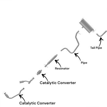 Pontiac G6 3.5L (2008-2010) Front Catalytic Converter With Flex, Rear Converter, Resonator, Pipe And Tail Pipe