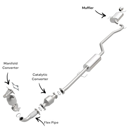 Honda Accord 2.4L (2008-2012) (Automatic Trans) (2-Door) Manifold Converter, Flex Pipe, Catalytic Converter and Muffler