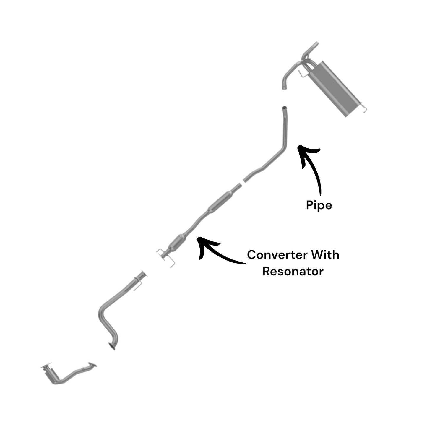 Suzuki SX4 2.0L (2007-2013) Hatchback Catalytic Converter, Resonator with Pipe