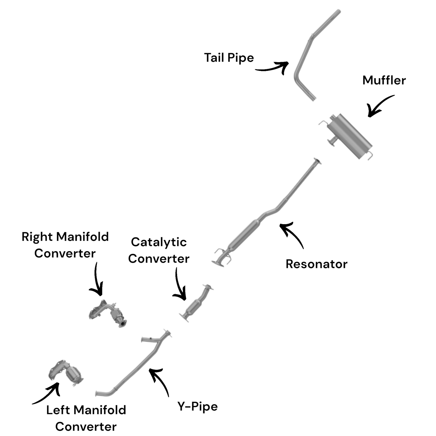 Toyota Sienna 3.5L (2011-2016) (Except: SE Model) (FWD) Complete Exhaust