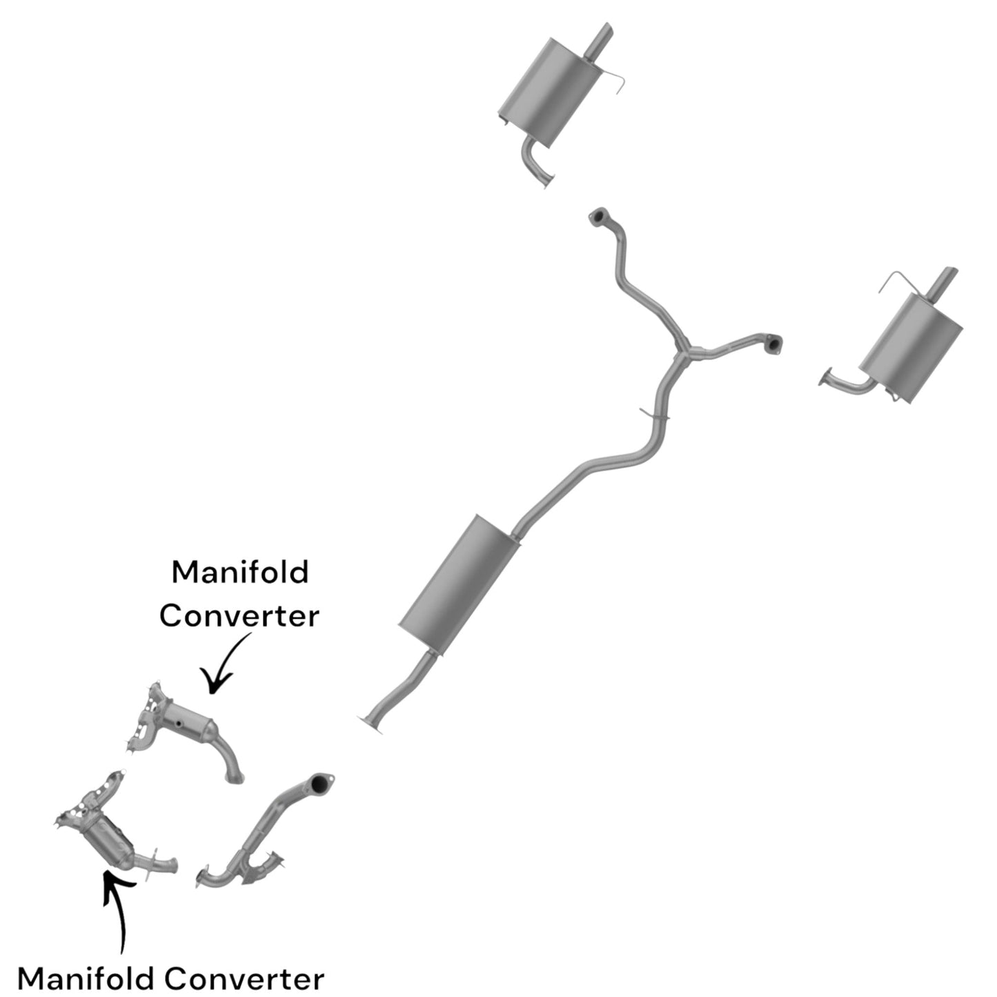 Chrysler Pacifica 4.0L (2007-2008) Front and Rear manifold converter