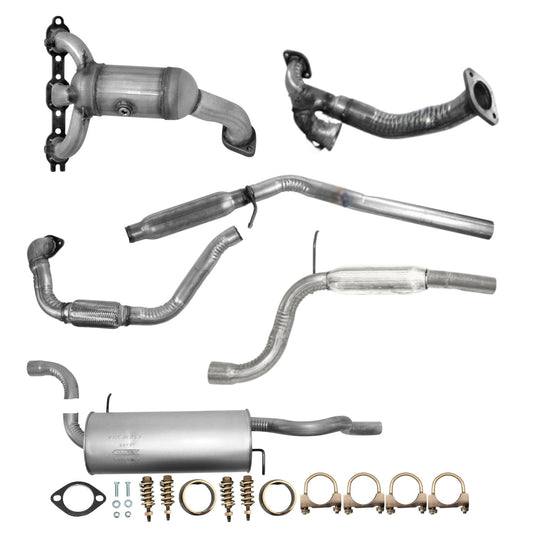 Volkswagen Routan 4.0L (2009-2010) Rear manifold converter, Y-Pipe, Flex Pipe with resonator, Middle Muffler and Resonator