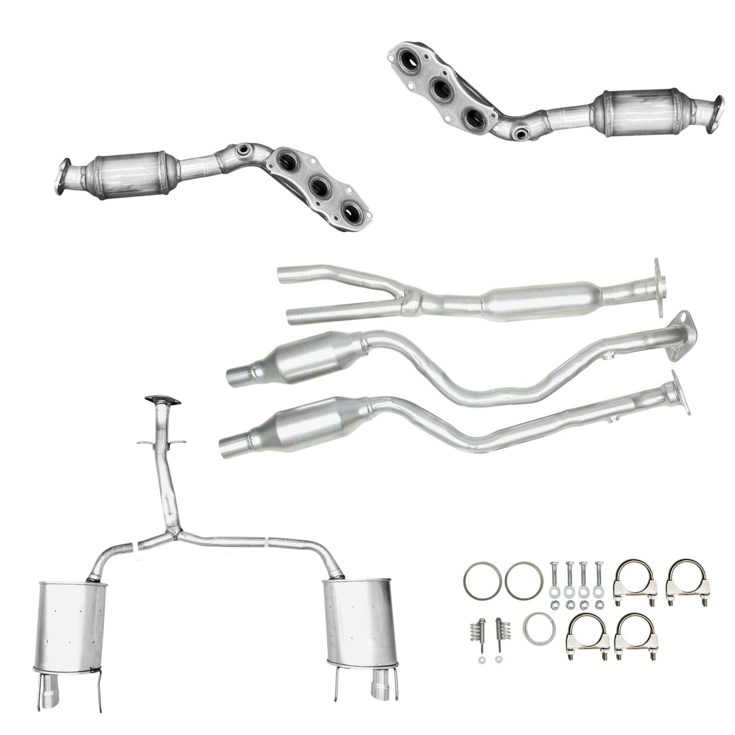 Lexus IS250 2.5L (2006-2013) AWD Manifold Converter, Y-Pipe with Converters and Both side Mufflers with Y-Pipe