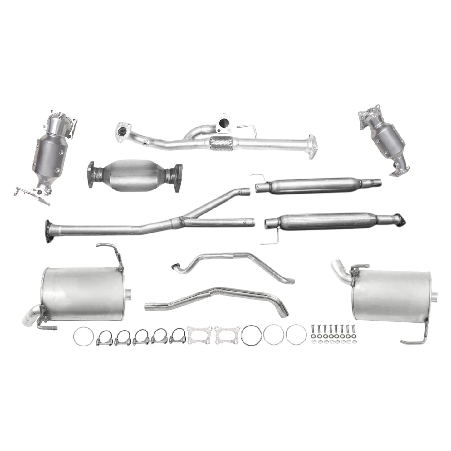 Acura MDX 3.7L (2010-2013) Manifold Converters, Flex y pipe, Rear converter, Resonator and Muffler with Pipes