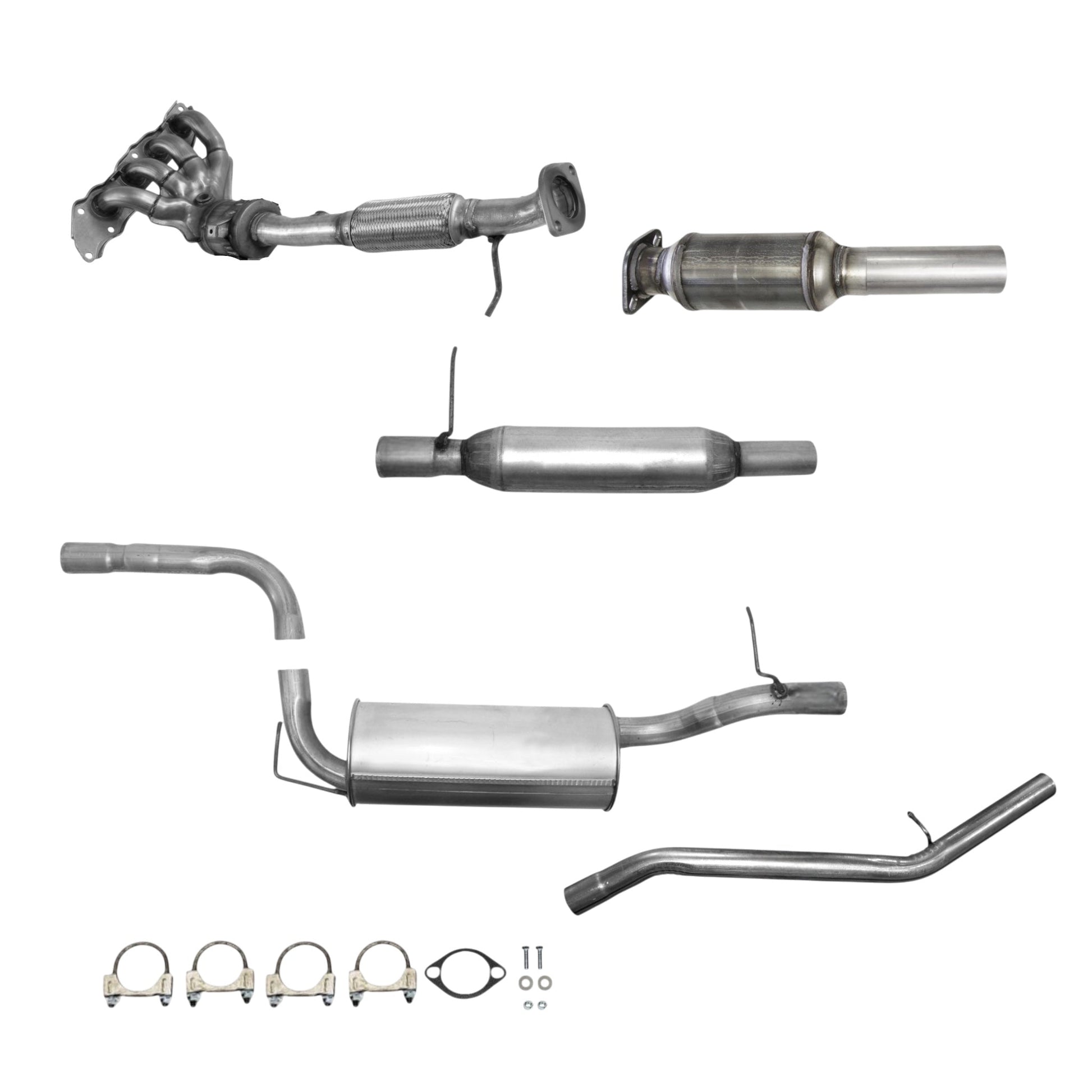 Mazda 3 2.0L (2004-2009) (Federal Emissions System) Manifold Converter, Catalytic Converter, Resonator, Muffler and Tail Pipe