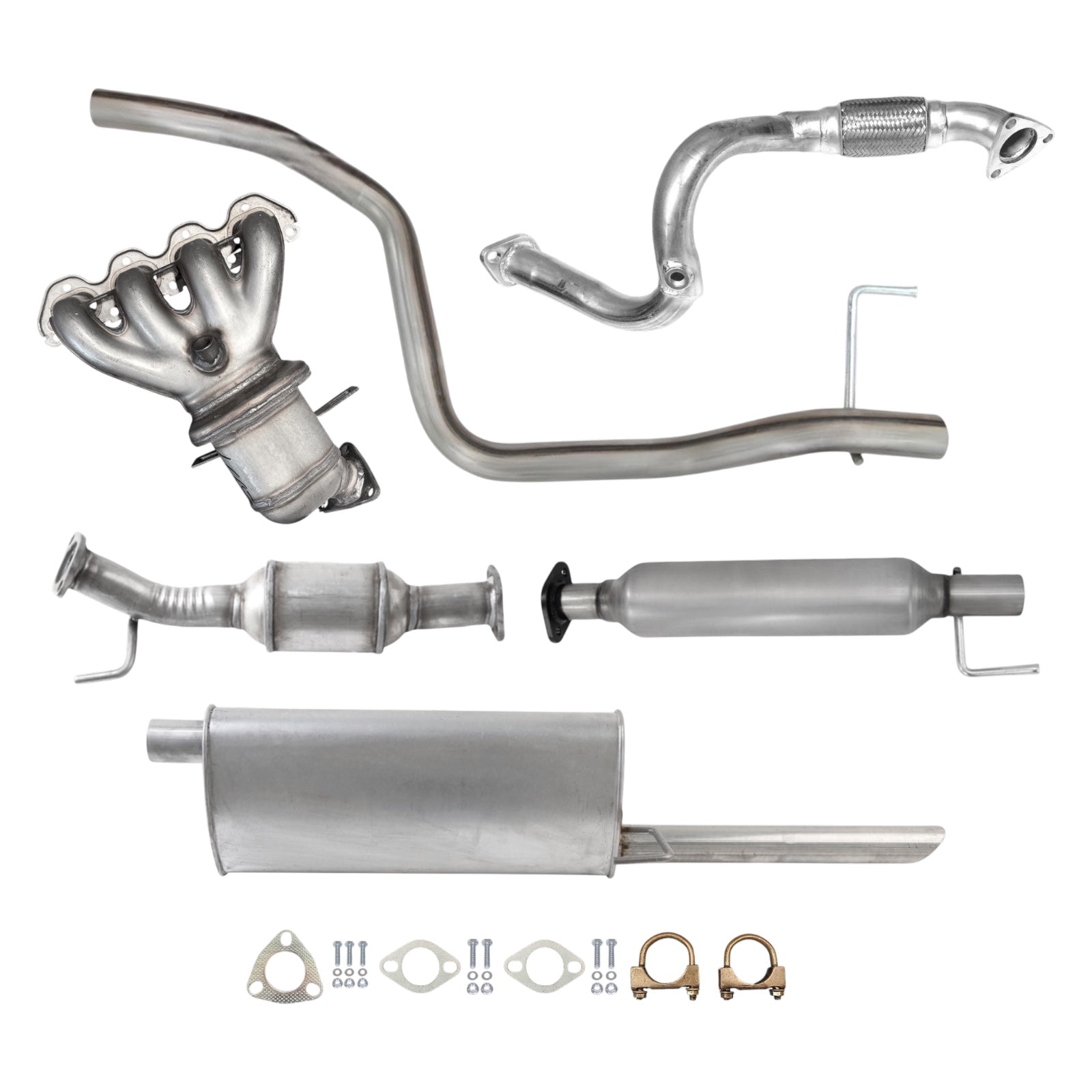 Chevrolet Sonic 1.8L (2012-2014) (Sedan) Manifold Converter, Flex Pipe, Catalytic Converter, Resonator, Rear Pipe and Muffler