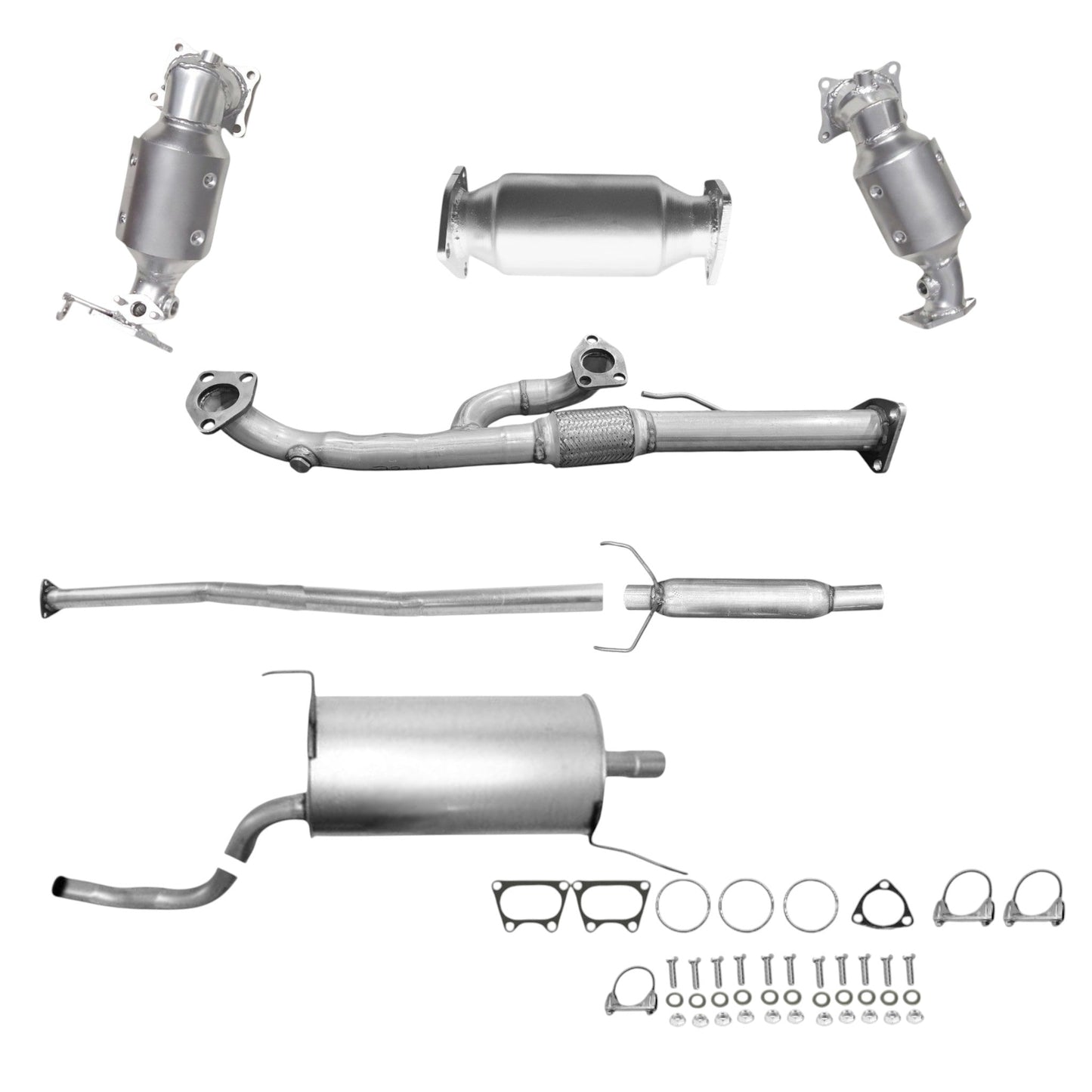 Convertisseurs de collecteur, tuyau flexible en Y, convertisseur arrière, tuyau, résonateur et silencieux pour Honda Ridgeline 3.5L (2009-2014)