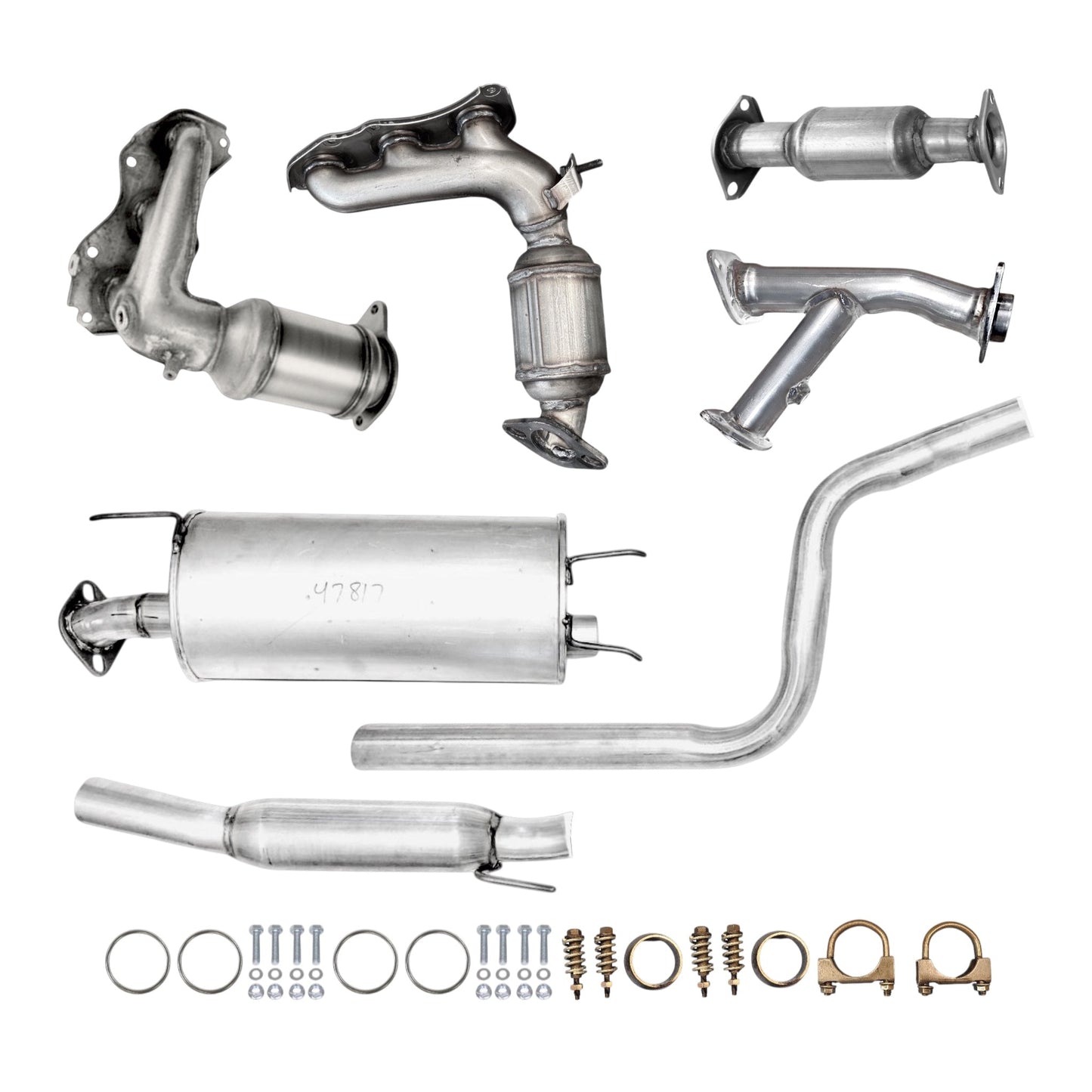 Toyota Sienna 3.5L (2011-2016) (AWD Only) Front & Rear Manifold Converters, Y-Pipe, Rear Catalytic Converter and Muffler with Rear Resonator