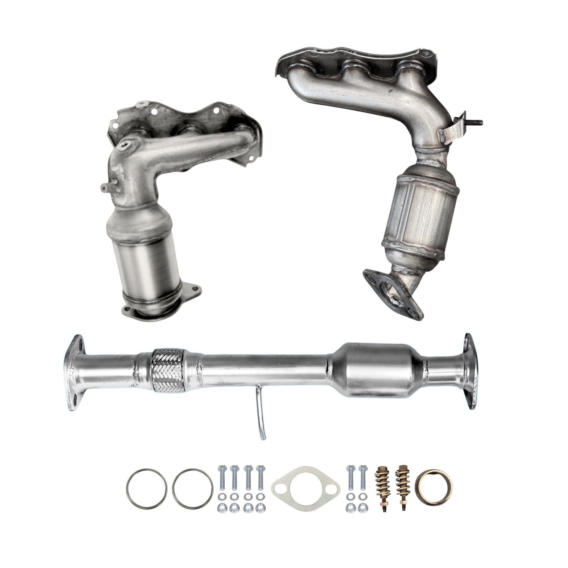 Toyota Highlander 3.5L (Non-Hybrid) (2014-2016) Front & Rear Manifold Converters and Catalytic Converter with Flex Pipe