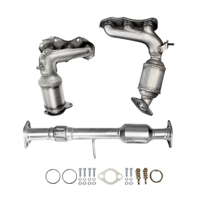 Toyota Highlander 3.5L (Non-Hybrid) (2014-2016) Front & Rear Manifold Converters and Catalytic Converter with Flex Pipe