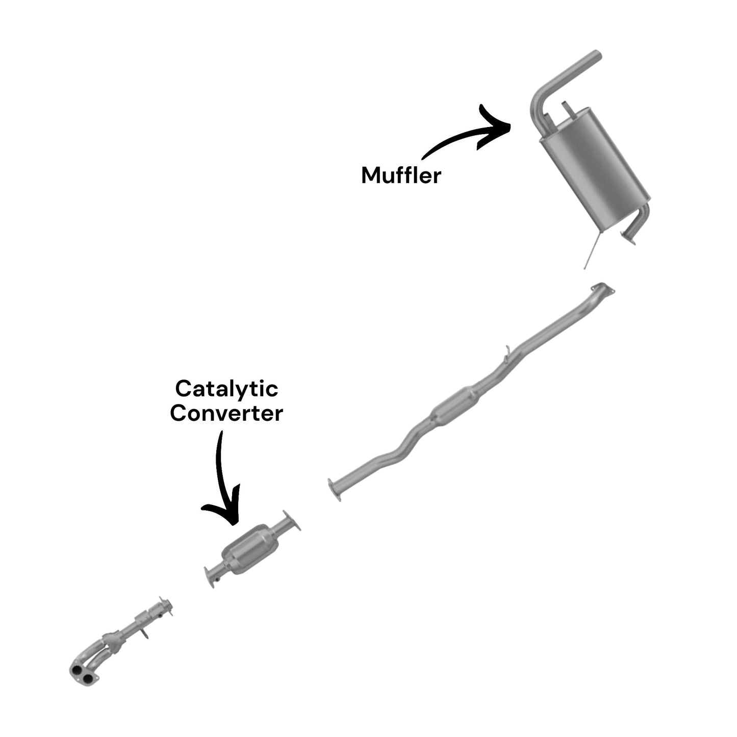 Mitsubishi Outlander 2.4L (2003-2006) Catalytic Converter and Muffler