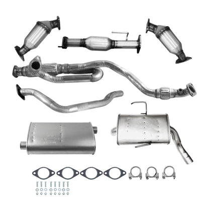 Saturn Outlook 3.6L (2009, 2010) (XE Only) Catalytic Converters (Set of 3), Y-Pipe with Flex, Middle Pipe, Muffler and Resonator