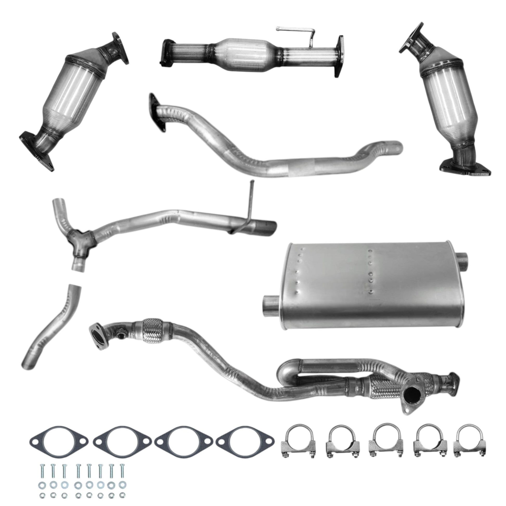 Buick Enclave 3.6L (2009-2017) Front Catalytic Converter, Flex Pipe, Rear Catalytic Converter, Pipe, Muffler and Y-Pipe