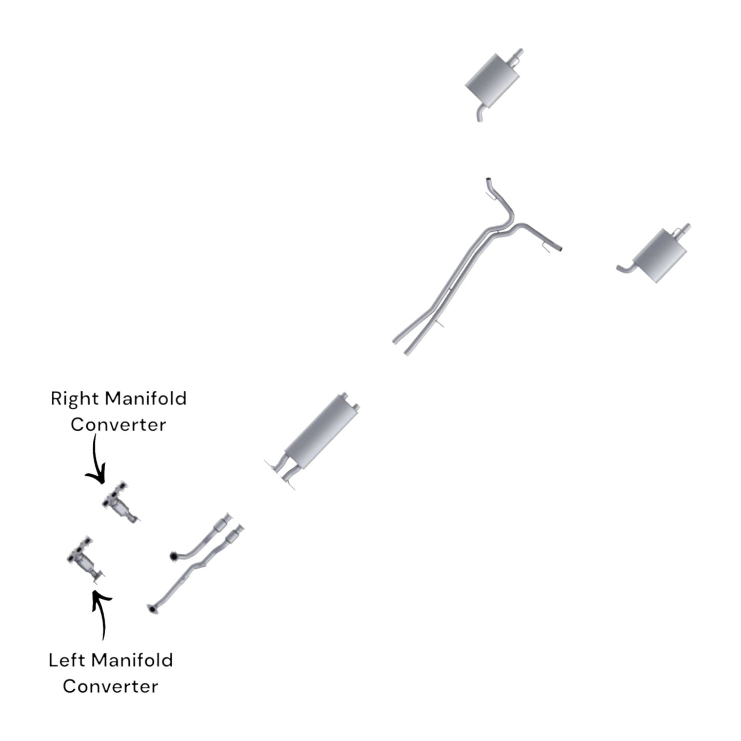 Ford Police Interceptor Utility 3.7L (2013-2019) Both Side Manifold Converters