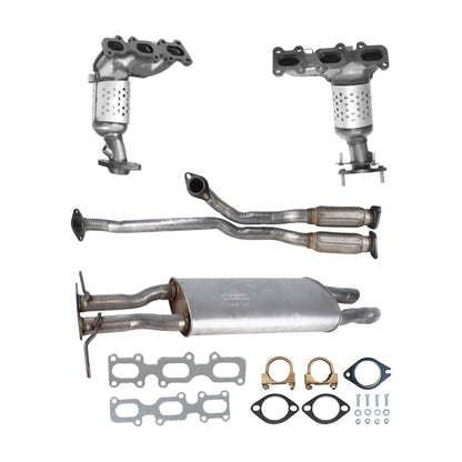 Convertisseurs de collecteur, tuyaux flexibles latéraux et silencieux central pour Ford Police Interceptor Utility 3.7L (2013-2017)