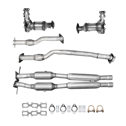 Lincoln MKT 3.7L (2013-2019) Left & Right Manifold Converters, Left & Right Flex Pipes & Catalytic Converters With Resonators