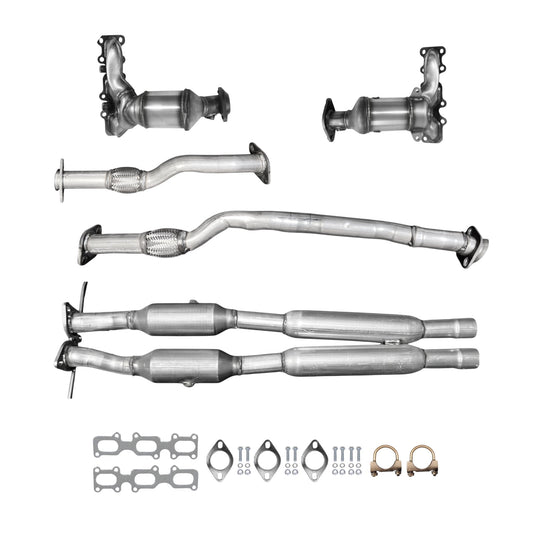 Lincoln MKT 3.7L (2013-2019) Left & Right Manifold Converters, Left & Right Flex Pipes & Catalytic Converters With Resonators