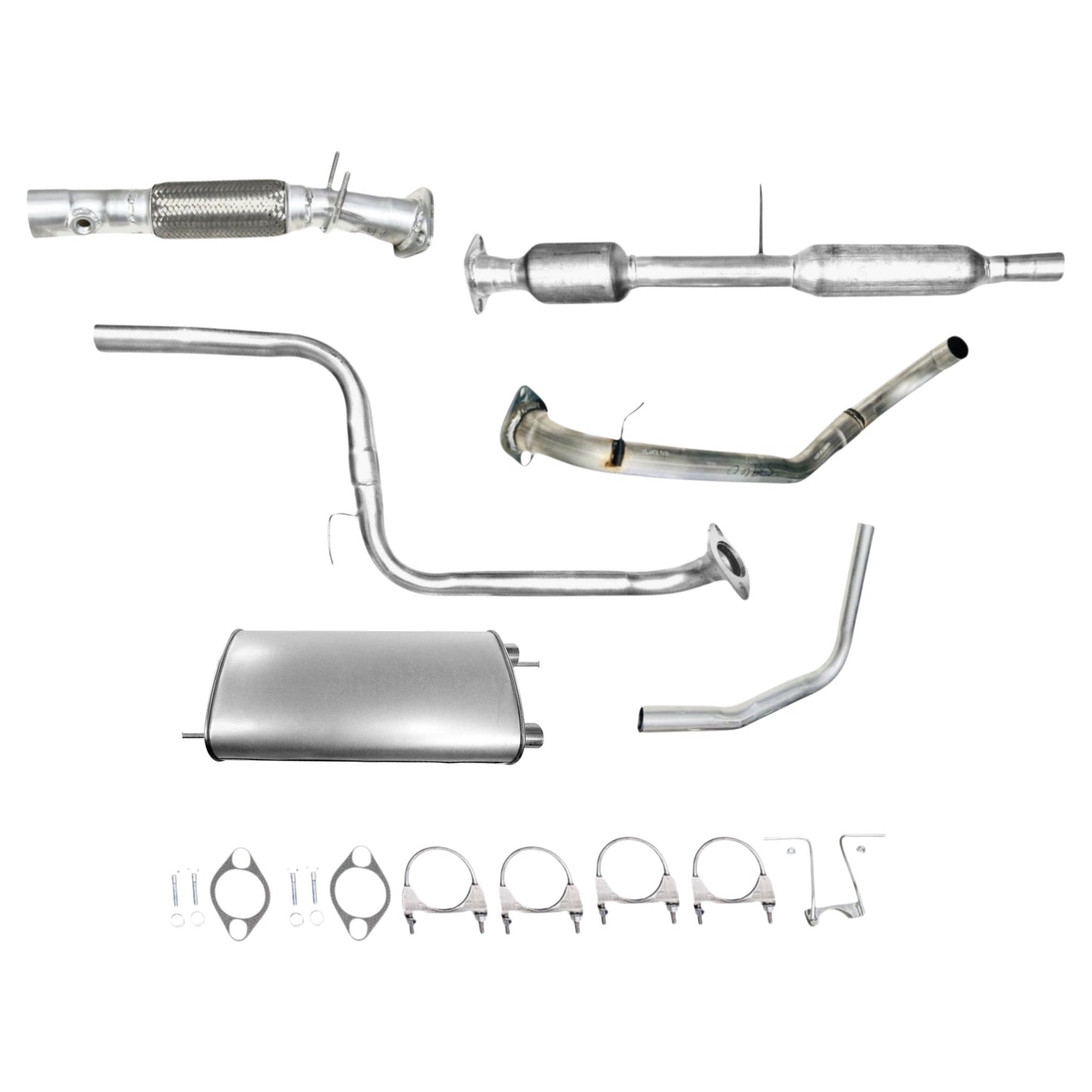 Mazda 3 2.0L (Sedan) (2010-2013) Front Flex Pipe, Catalytic Converter With Resonator, Mid Pipe, Axel Pipe, Muffler And Tail Pipe