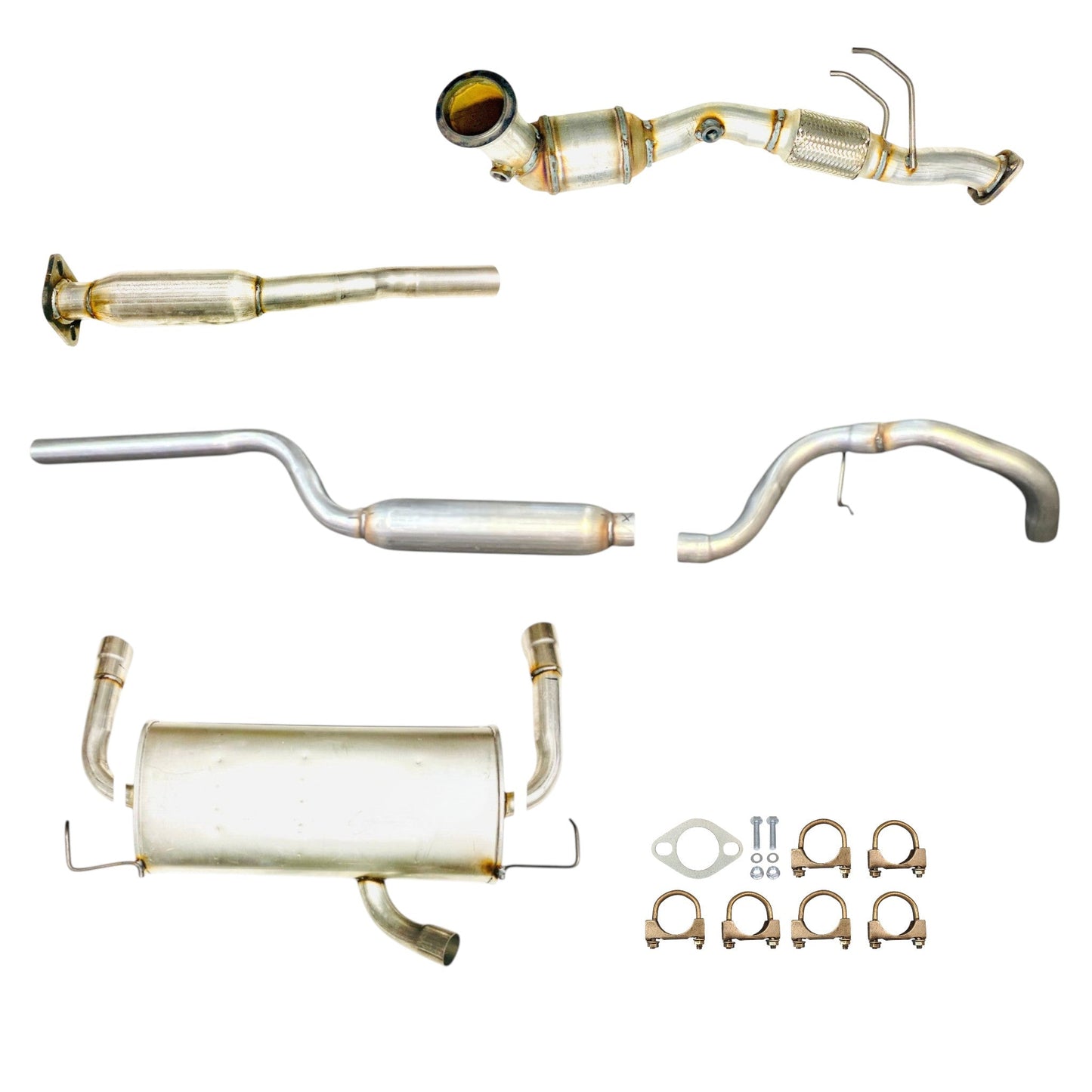 Ford Escape 2.0L (2014-2016) (Turbo) Catalytic Converter with Flex Pipe, Resonator, Rear Resonator and Muffler