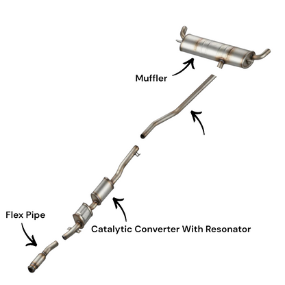 Mini Cooper Countryman 1.6L (2011-2016) (Turbo) Flex Pipe, Catalytic Converter With Resonator And Muffler