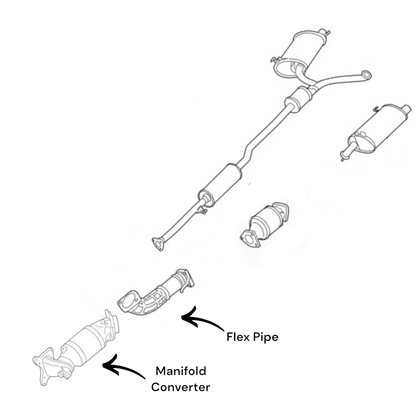 Honda Crosstour 2.4L 2012-2015 Manifold Converter and Flex Pipe