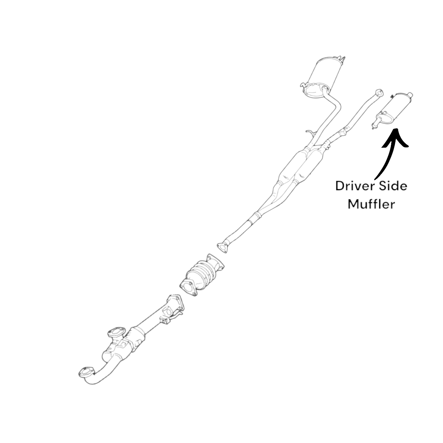 Honda Accord Crosstour 3.5L (2010, 2011) AWD Driver Side Muffler