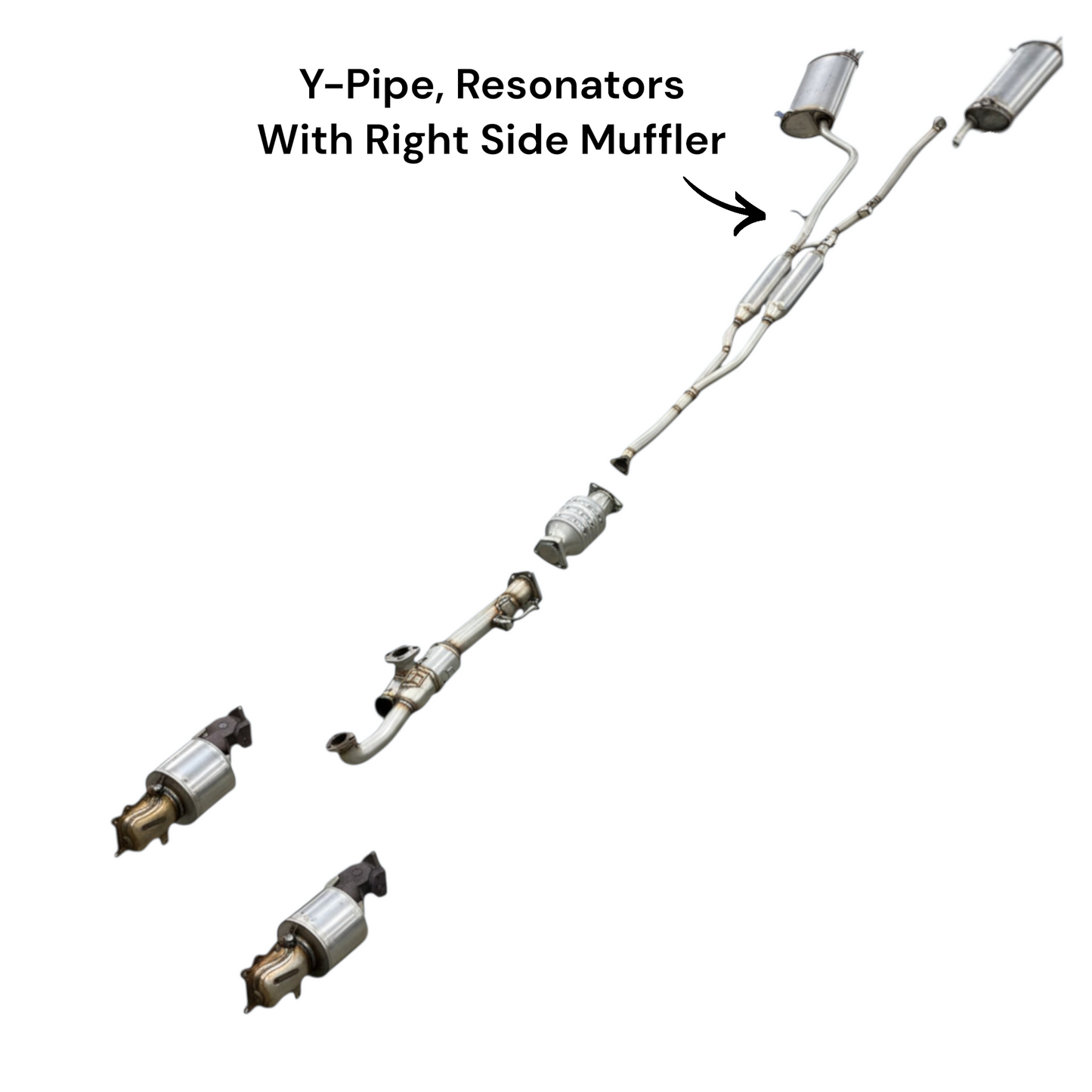 Honda Crosstour 3.5L (2012) (AWD) Y-Pipe, Resonators With Right Side Muffler