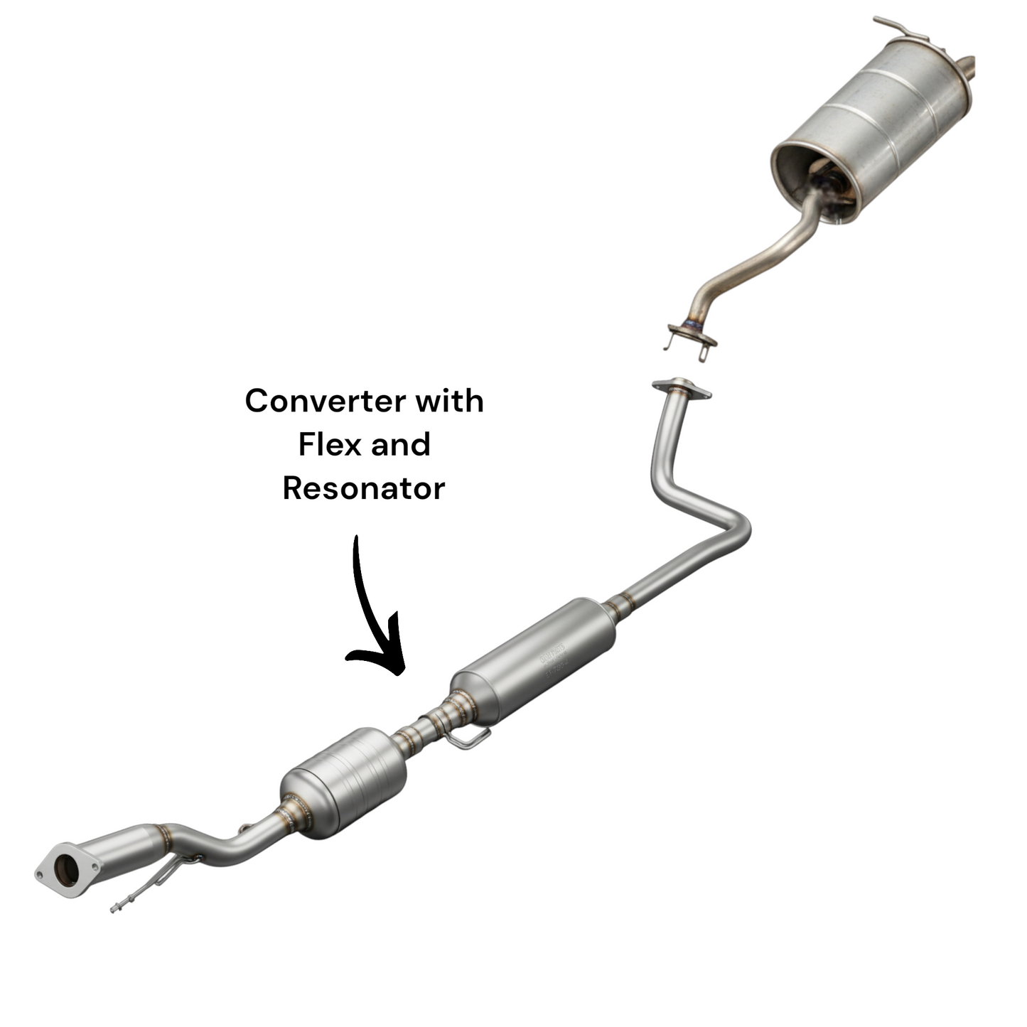 Nissan Kicks 1.6L (2018-2024) Converter with flex and Resonator