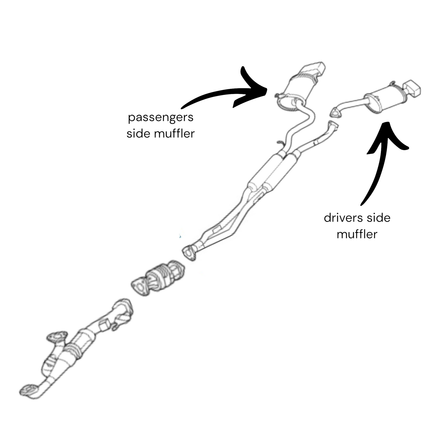 Acura TL SH-AWD 3.7L (2012-2014) Driver & Passenger Side Mufflers