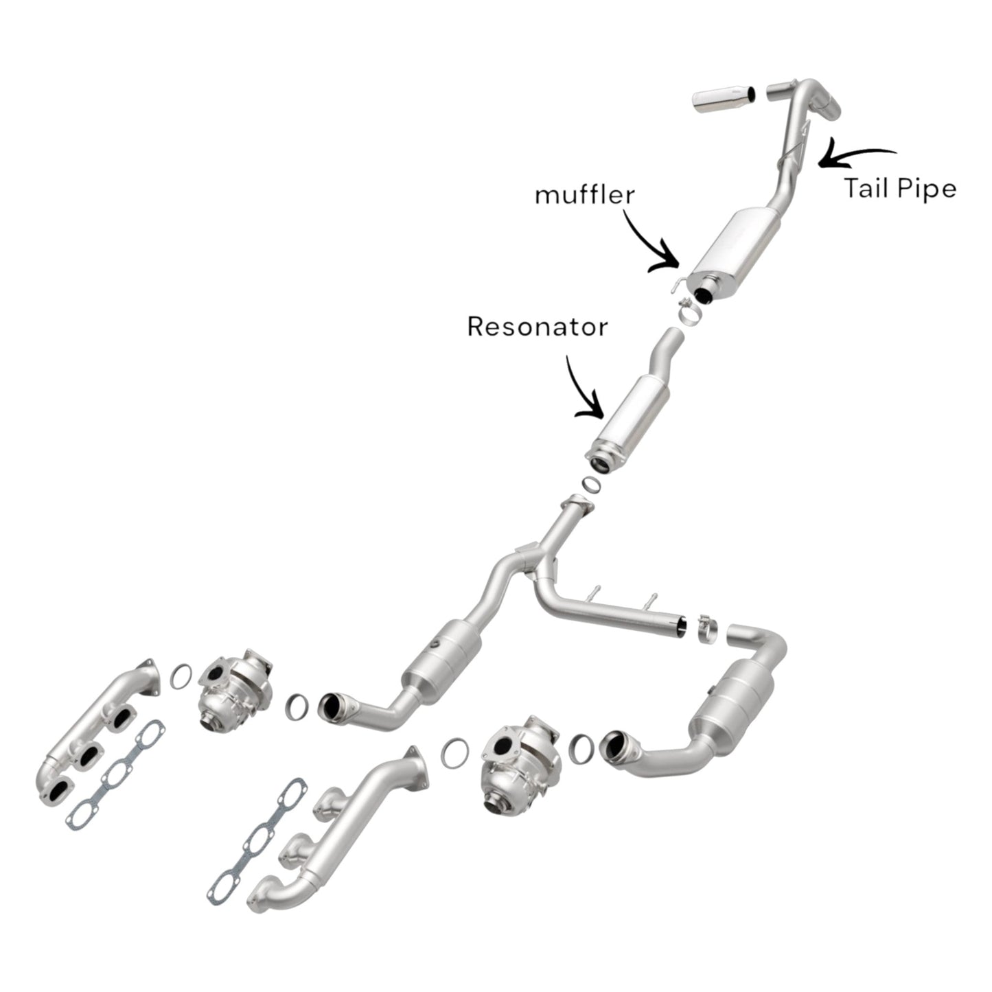 Ford F-150 3.5L (2015-2020) (Turbo) (141.0" Wheelbase) Resonator, Muffler and Tail Pipe