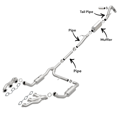 Ford F-150 5.4L (2004-2008) (138.5"Wheelbase) Pipes, Muffler And Tail Pipe