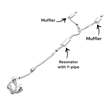 Subaru Impreza 2.5L (2008-2010) (Sedan only) (Turbo) Resonator with Y-Pipe and Both side Mufflers