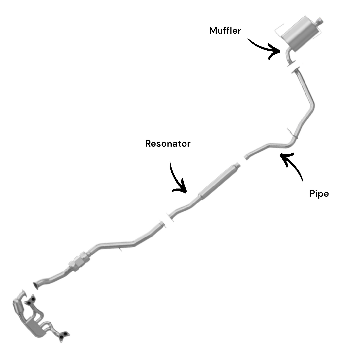 Subaru Impreza 2.0L (2012-2016) (Sedan) Resonator, Axel Pipe & Muffler