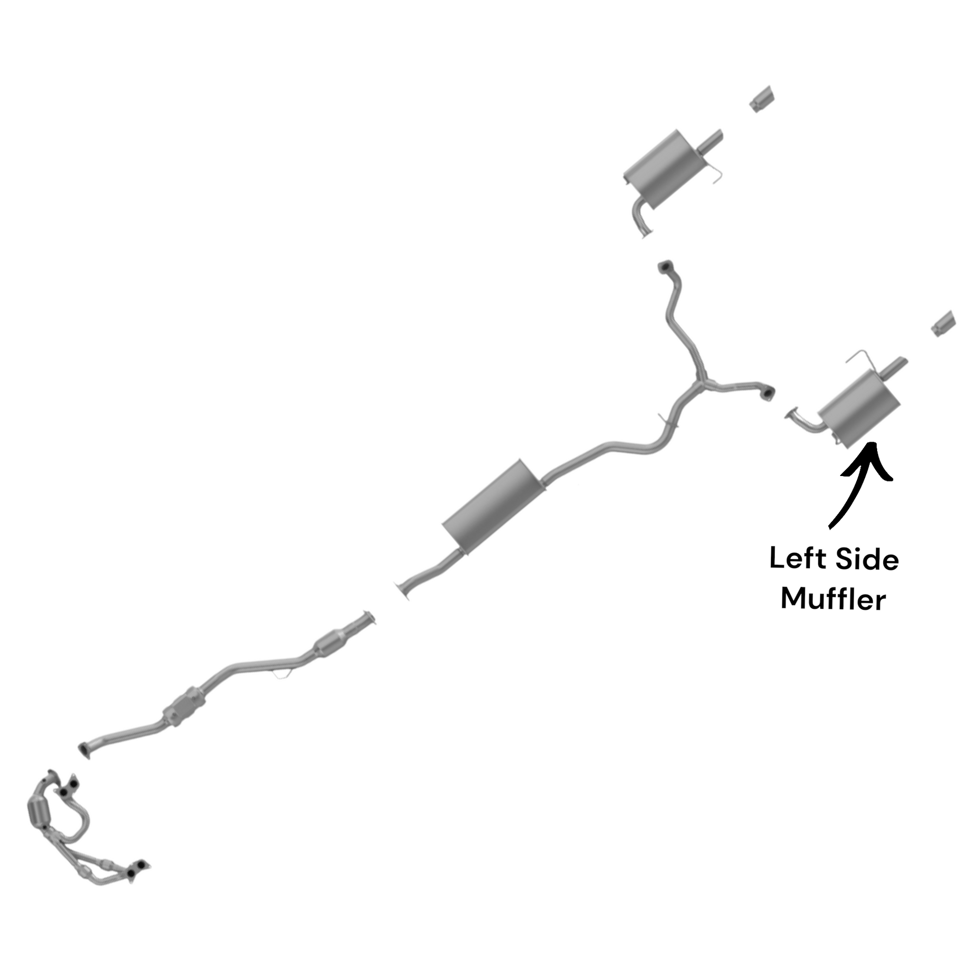 Subaru Legacy 2.5L (2005-2009) (Non-Turbo) Left Side Muffler
