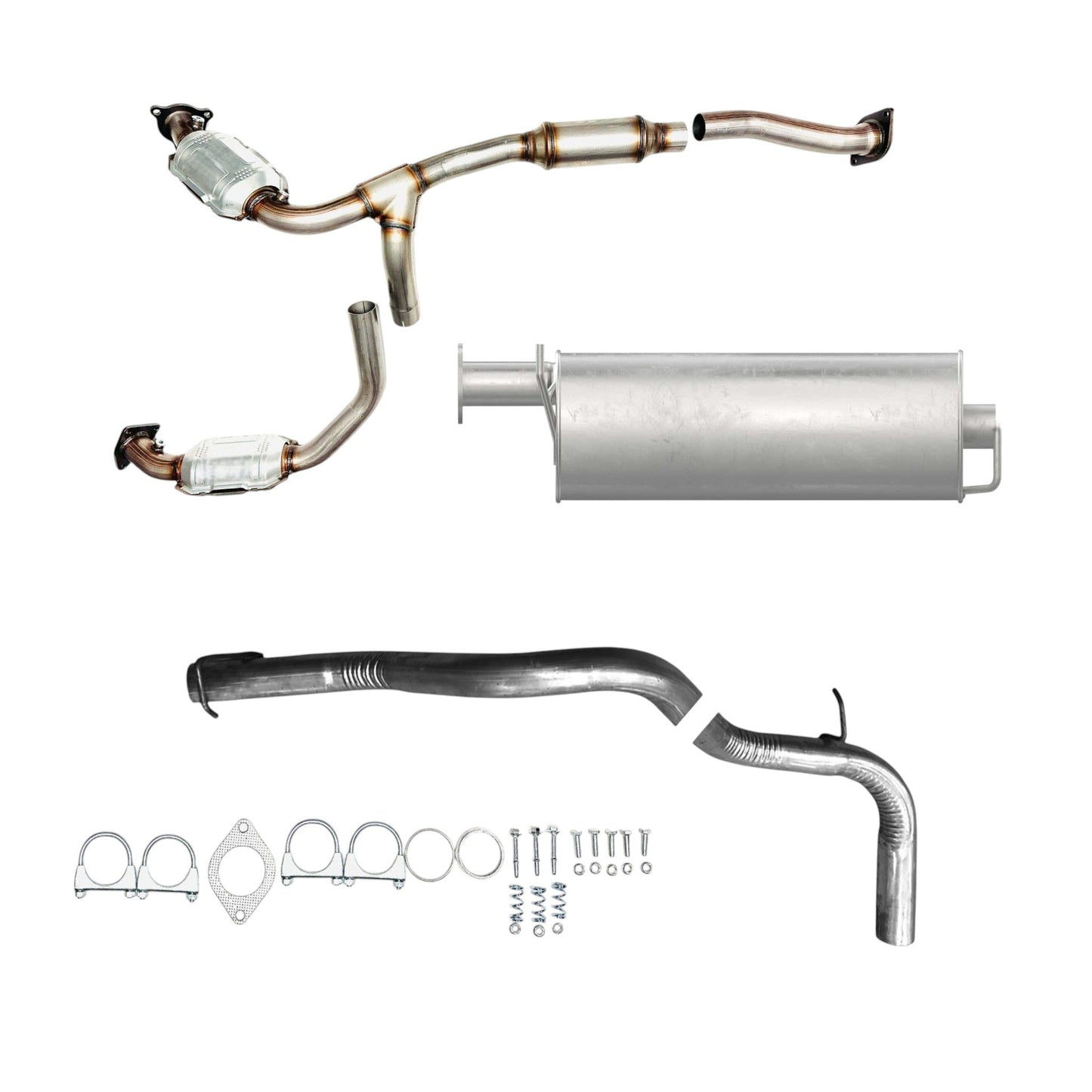 GMC Savana 3500 6.0L (2011) (135.0" Wheelbase) (Non-Turbo) Catalytic Converter, Muffler with Tail pipe