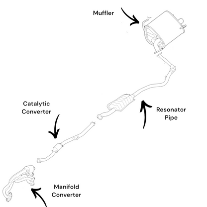 Collecteur d'échappement, convertisseur catalytique, tube de résonateur et silencieux pour Subaru Forester 2.5L (2014-2016)