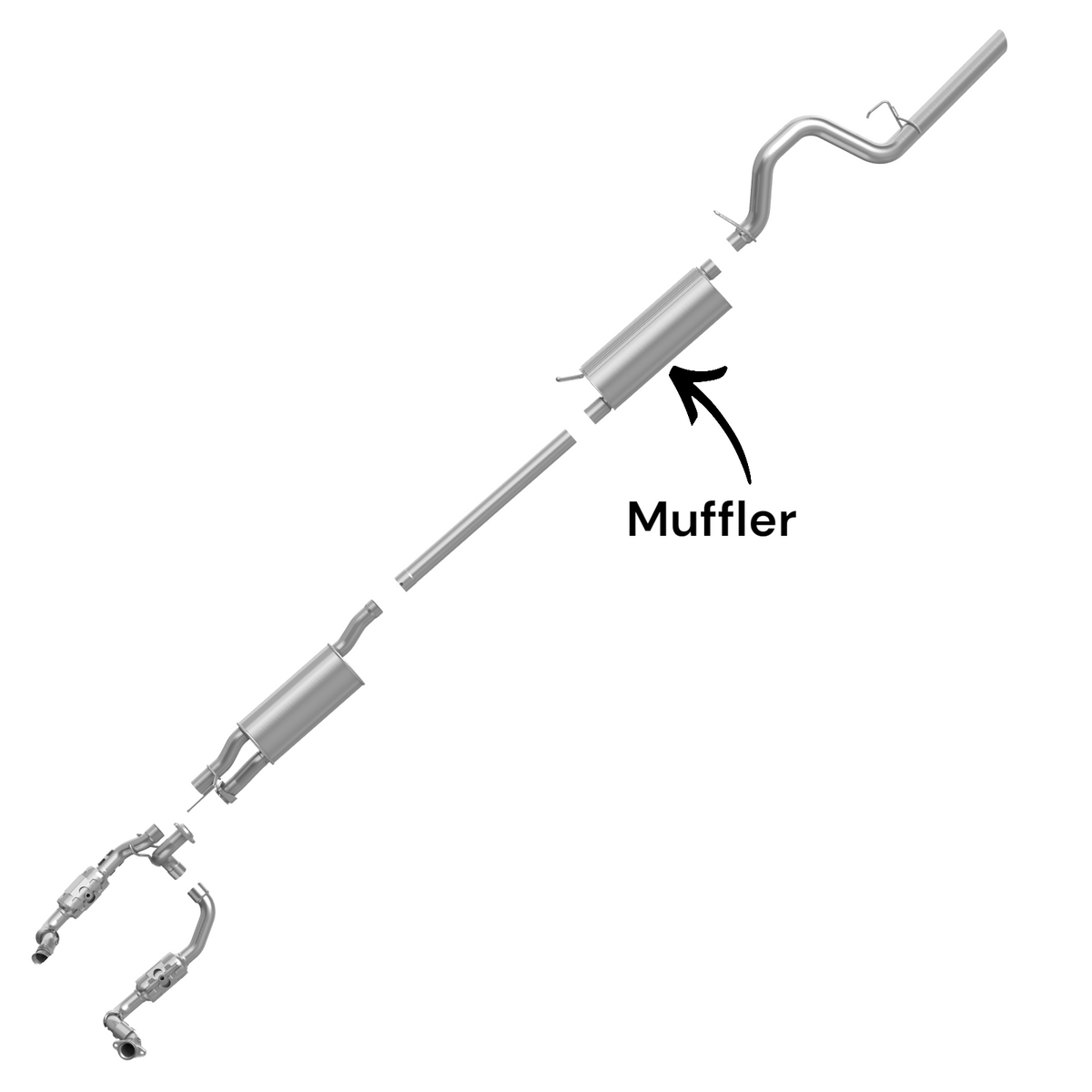 Ford F-250 Super Duty 6.2L (2011-2017) (Crew Cab Pickup With Long Bed) Rear Muffler