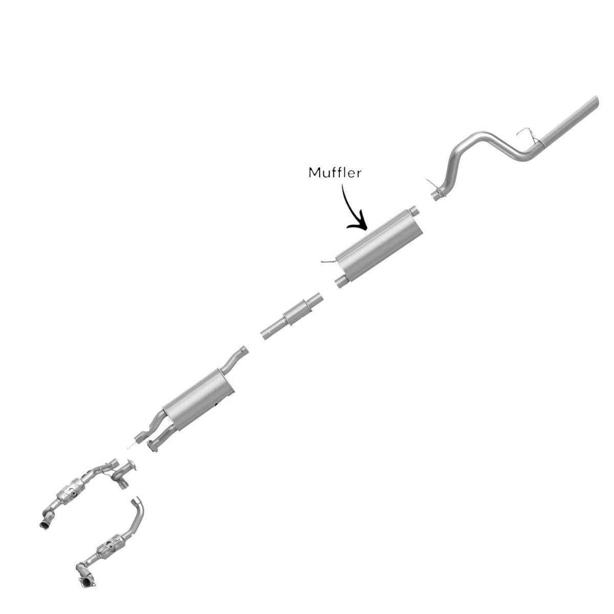 Ford F-350 Super Duty 6.2L (2011-2017) (Crew Cab Pickup With Short Bed) Rear Muffler