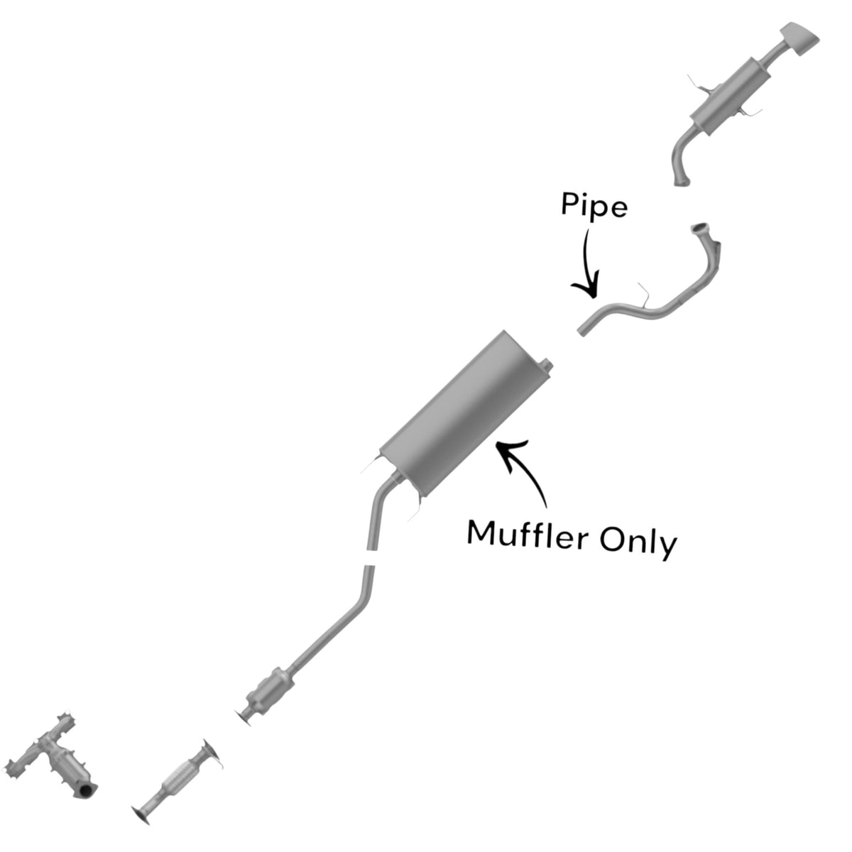 Hyundai Santa Fe Sport 2.4L (2013-2016) Muffler with Axel Pipe