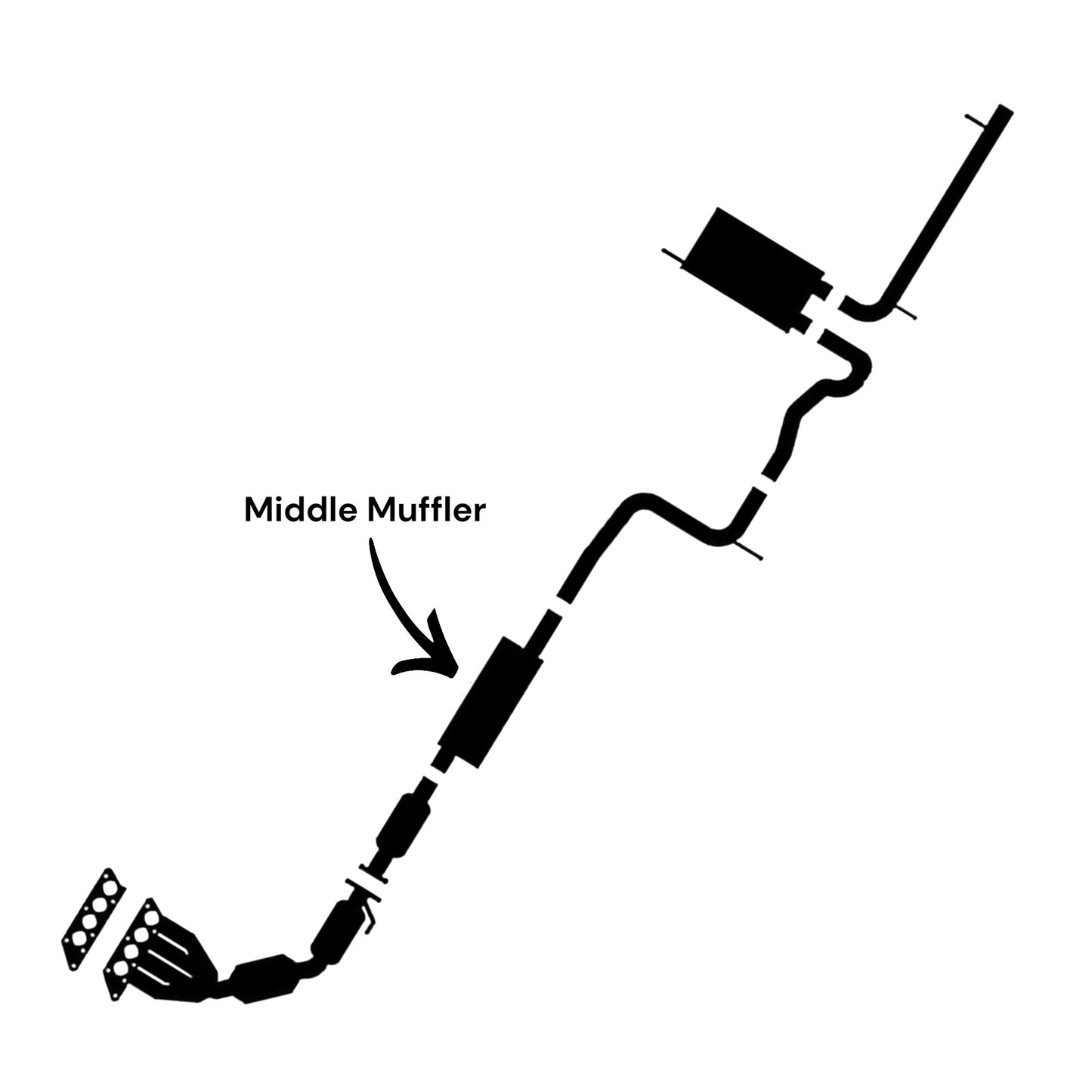Ford Transit Connect 2.5L (2016-2018) Middle Muffler