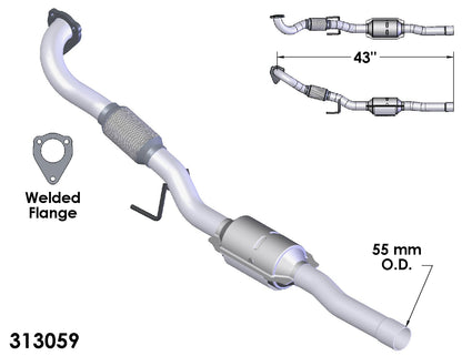 Convertisseur catalytique pour Volkswagen Golf (GL/GLS/TDI/GL-TDI/GLS-TDI) 1.9L (1999-2006) Diesel traction avant 