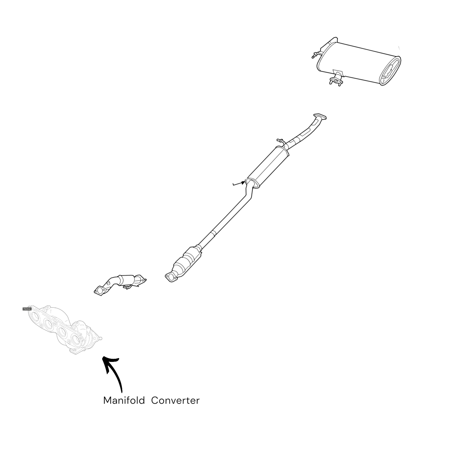Hyundai Tucson 2.0L (2019-2021) AWD Manifold Converter