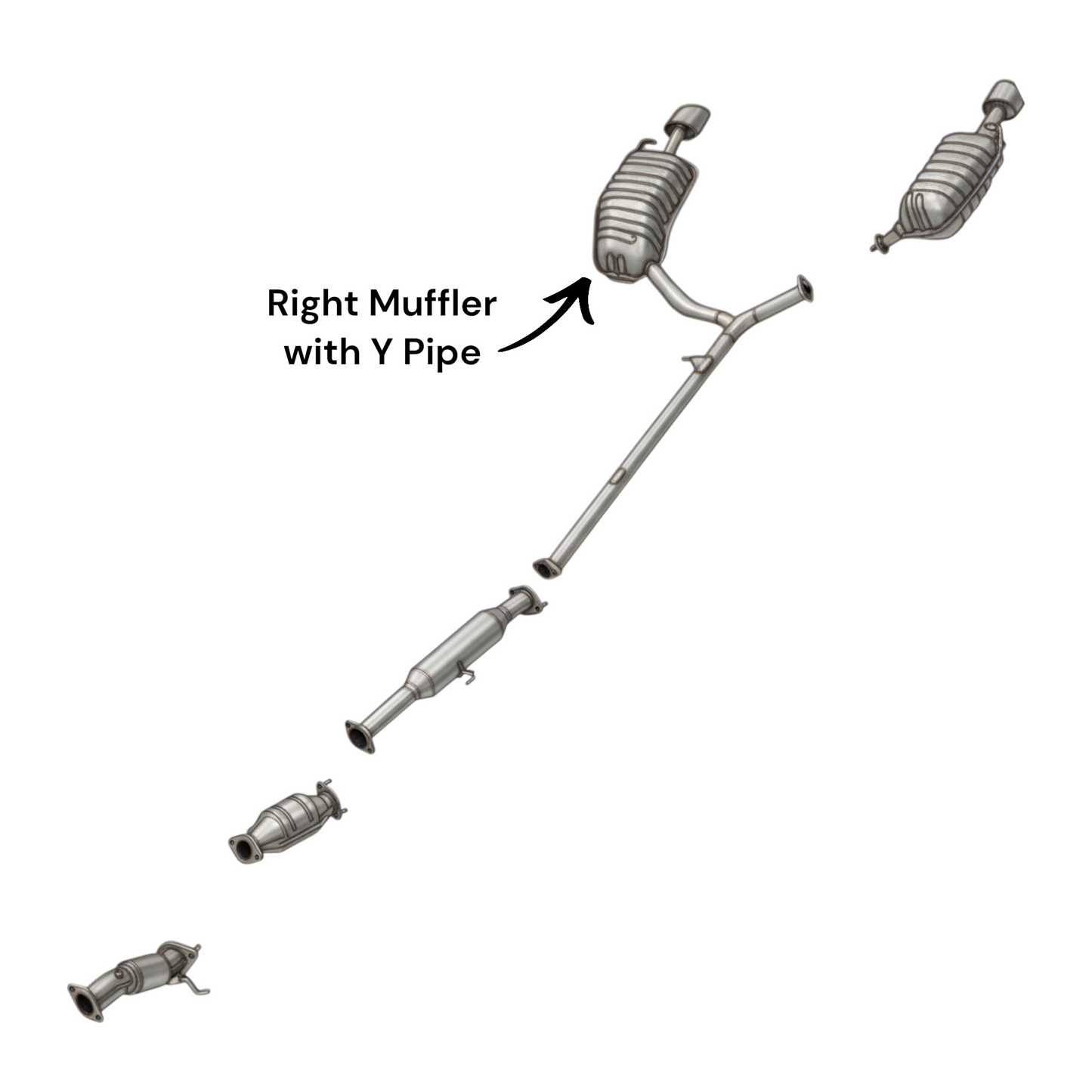 Kia Optima 2.4L (2011-2013) (Only Korean Built) Right Muffler with Y-Pipe