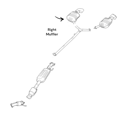 Silencieux côté droit à double sortie pour Hyundai Sonata 2.0L Turbo 2015-2017