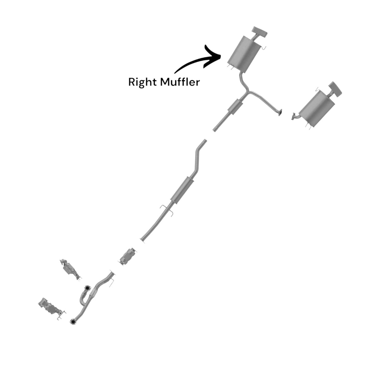 Acura TL 3.5L (2009-2014) Right Side Muffler
