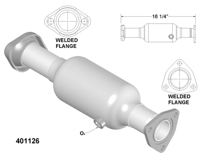 Honda Civic Coupé 2 portes et Berline 4 portes 1999-2000 Convertisseur catalytique 1,6 L